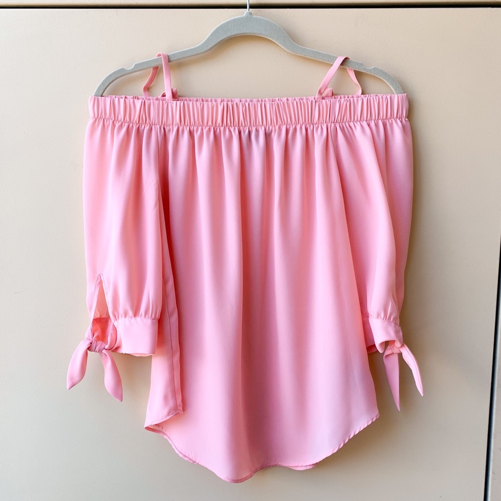 Cold Shoulder Blouse - Light Pink